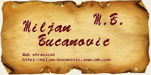Miljan Bučanović vizit kartica